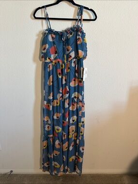 Blue Floral Maxi Sundress